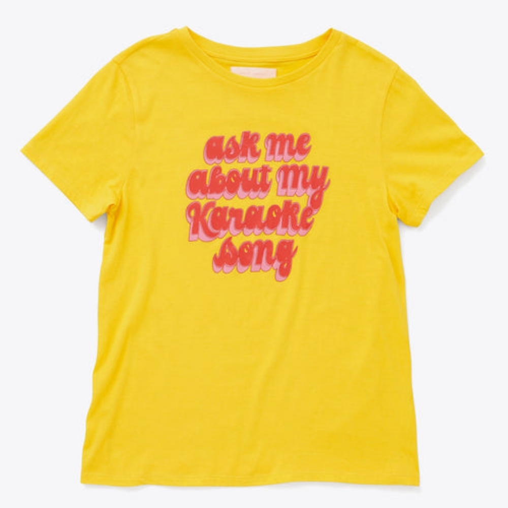 ban.do Sunshine Yellow Karaoke Song Short Sleeve Tee Size Small
